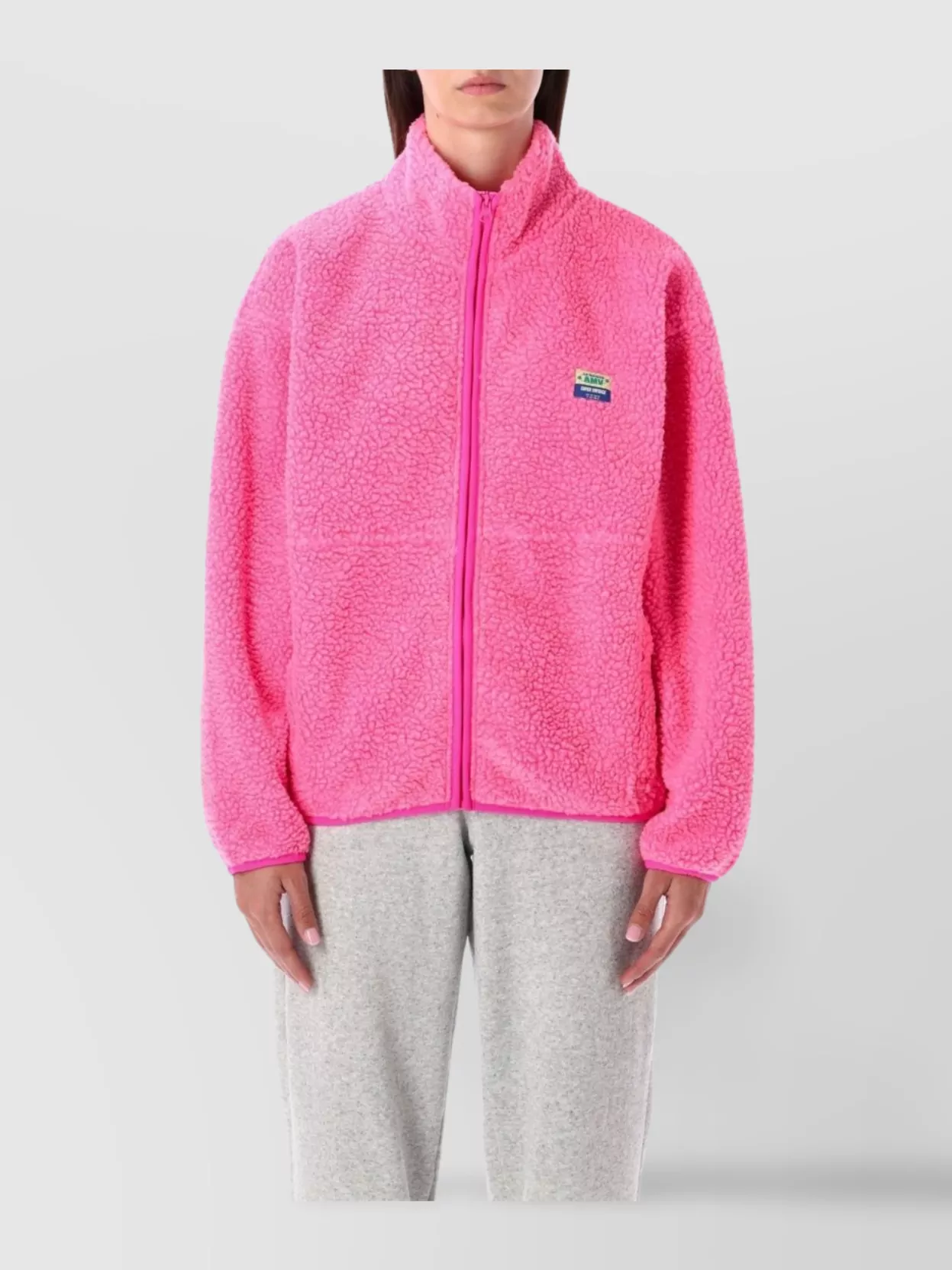 American Vintage Cozy Teddy Pile Jacket With High Collar