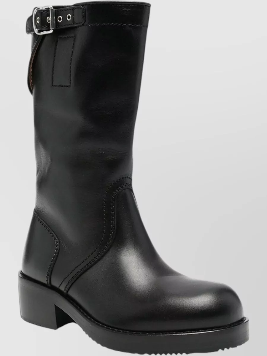 Dries Van Noten Leather Biker Boots