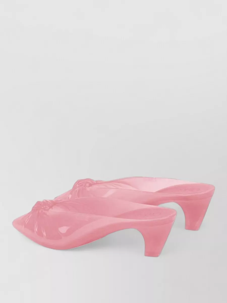 Chloé Jelly Knotted Pointed-Toe Kitten-Heel Mules