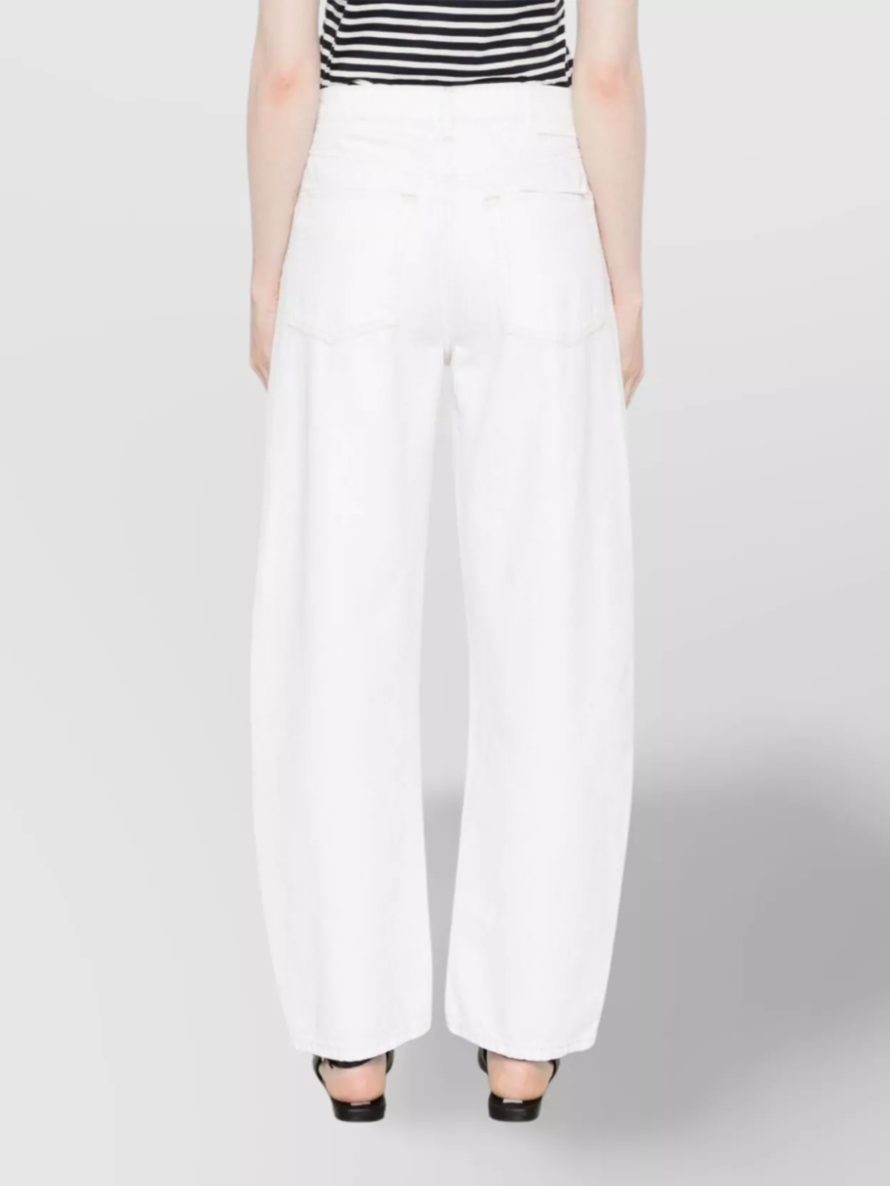 Frame Straight Jeans With Rhinestones And Pearls In White