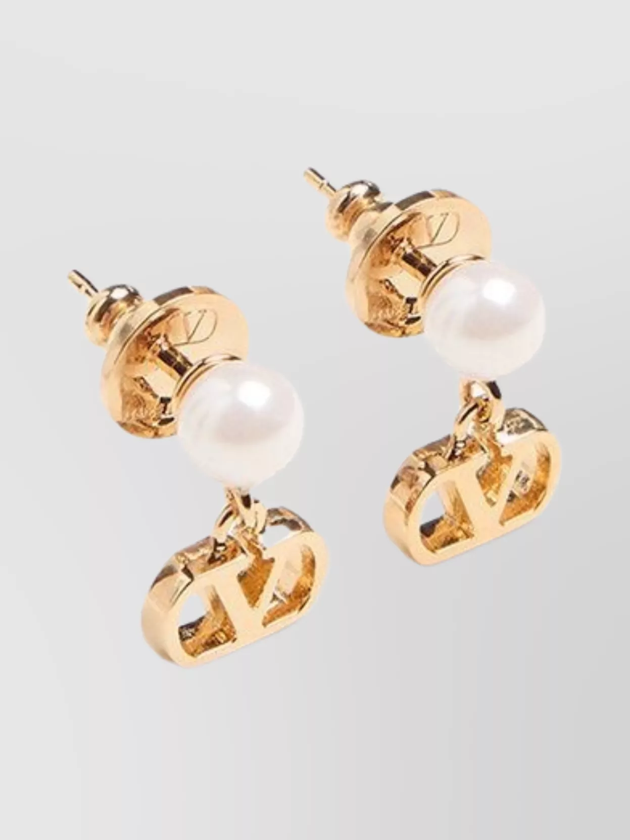Valentino Garavani Logo Pearl Resin Earrings