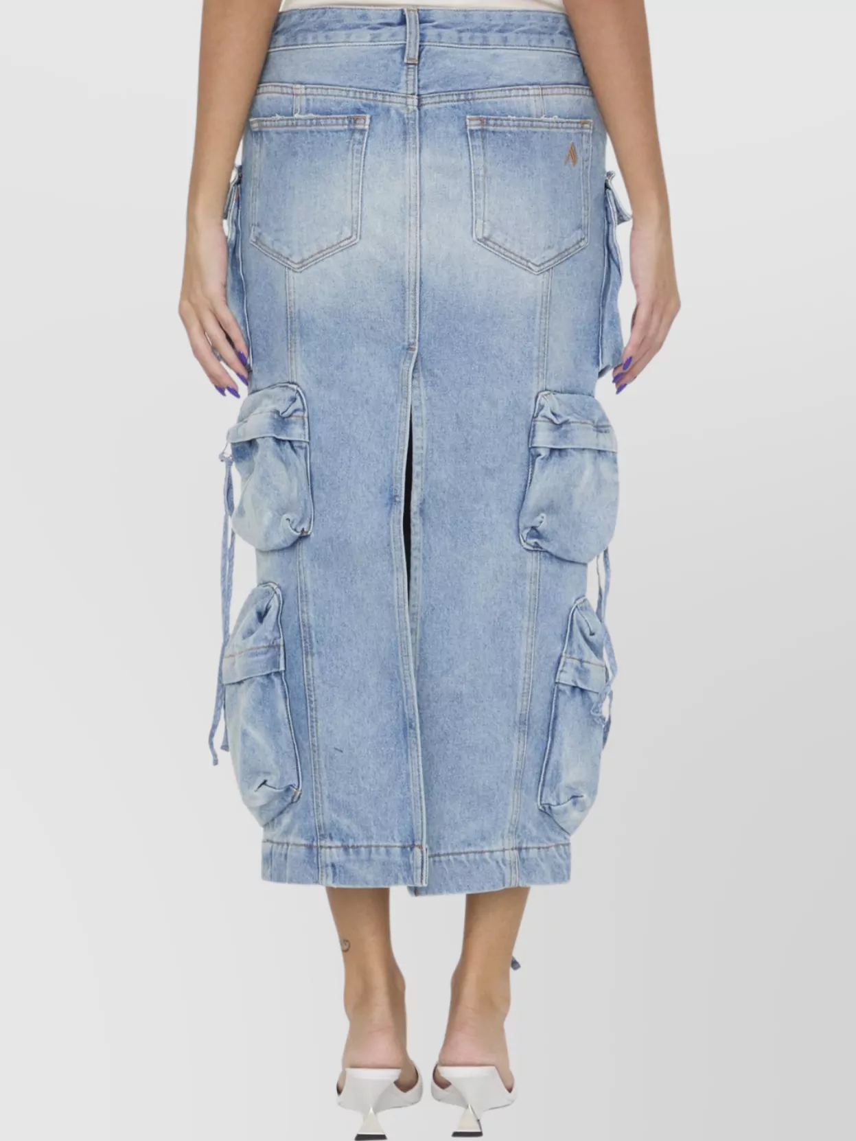 The Attico Cargo Midi Skirt With Back Slit
