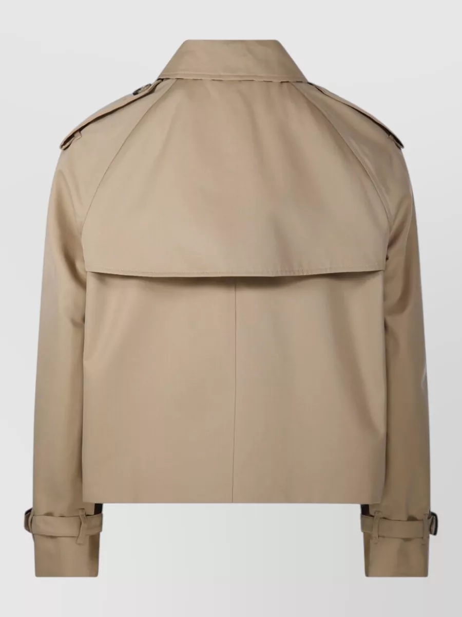 Burberry Gabardine Cropped Double-Breasted Trench Jacket