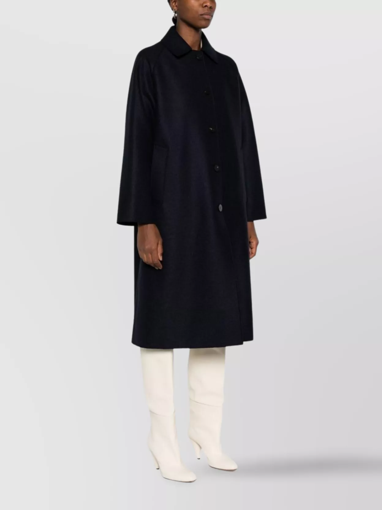 Harris Wharf London Wool Coat With Raglan Sleeves And Pockets