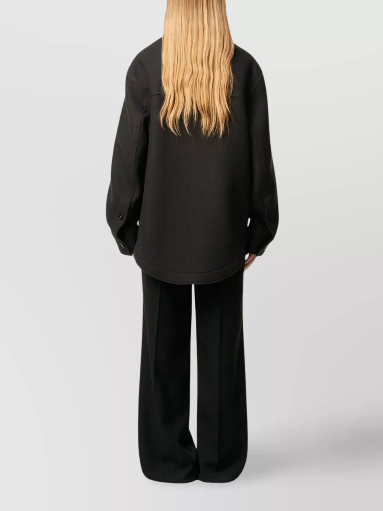 Ami Paris Wool Jacket With Long Sleeves And Buttoned Cuffs