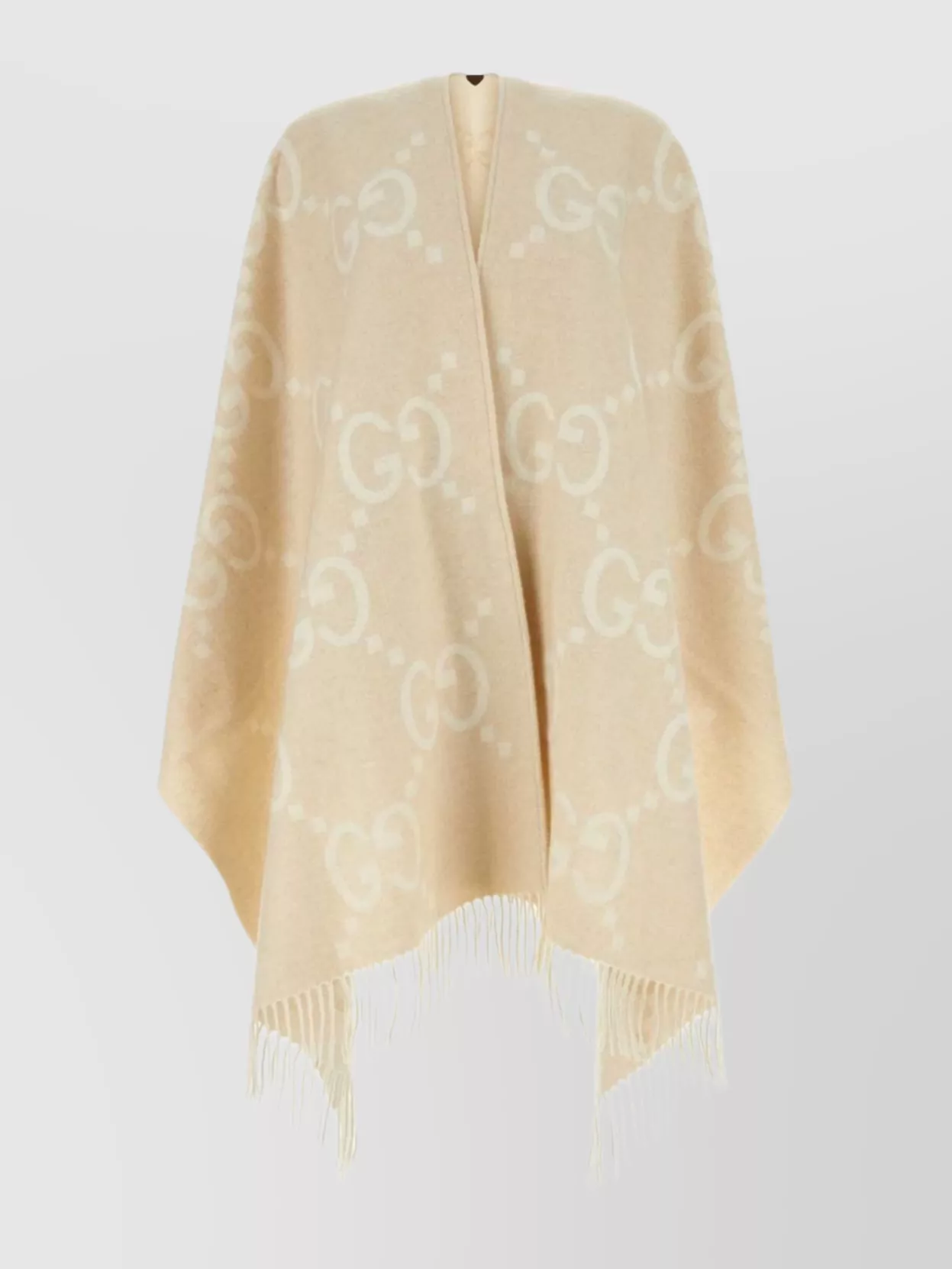 Shop Gucci Embroidered Reversible Cashmere Cape