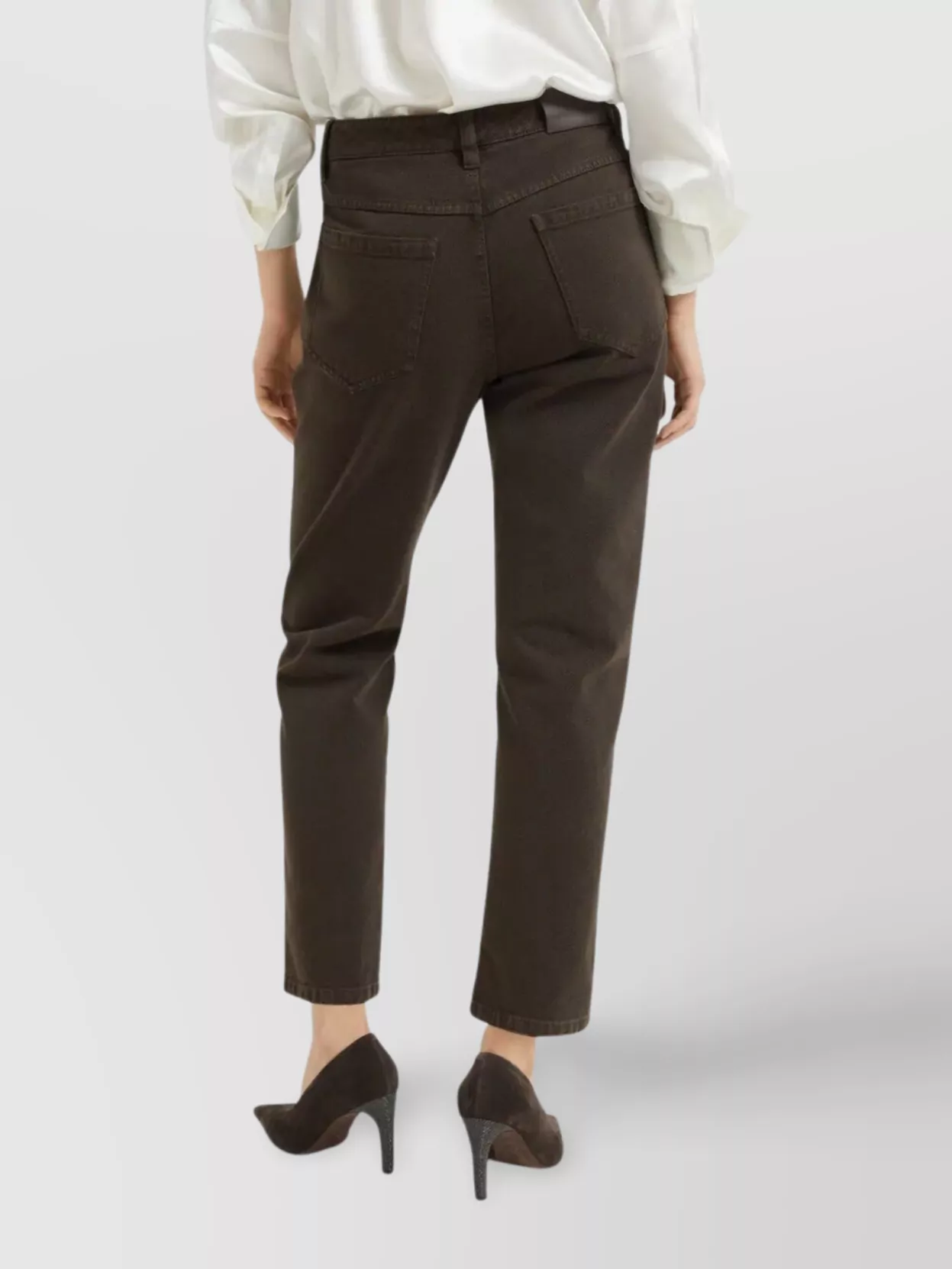 Brunello Cucinelli Women's High Waist Straight Leg Trousers
