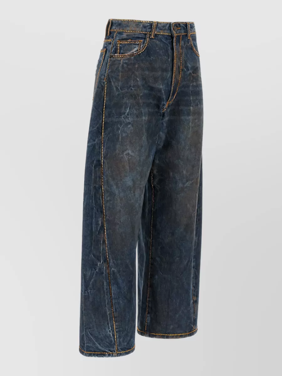Giuseppe Di Morabito Rhinestone Wide-Leg Denim Jeans