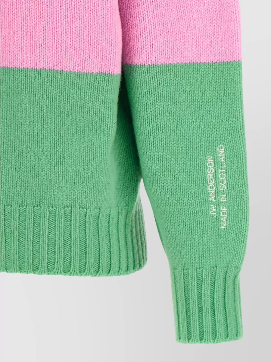 Jw Anderson Wool Color-Block Ribbed Crew-Neck Jumper