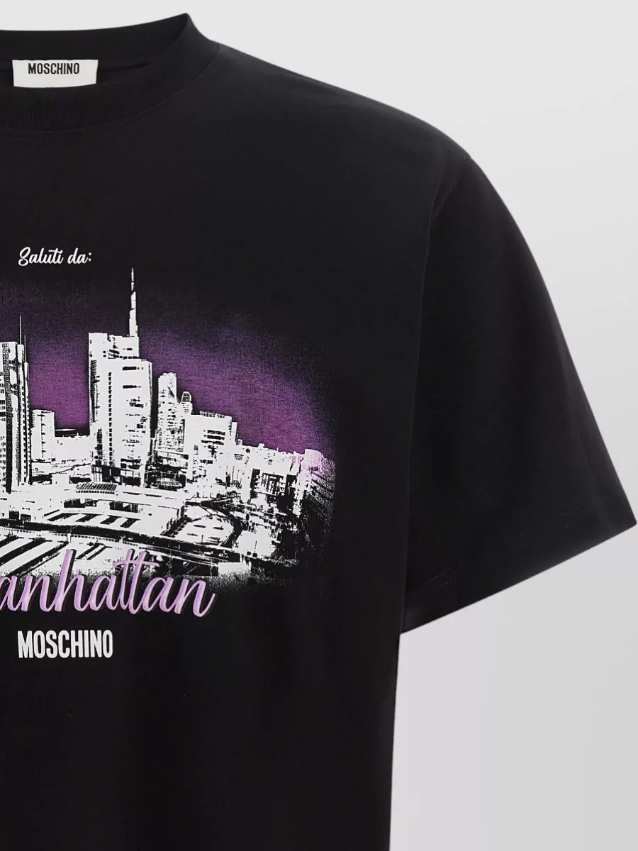 Moschino Milanhattan Graphic Cotton T-Shirt