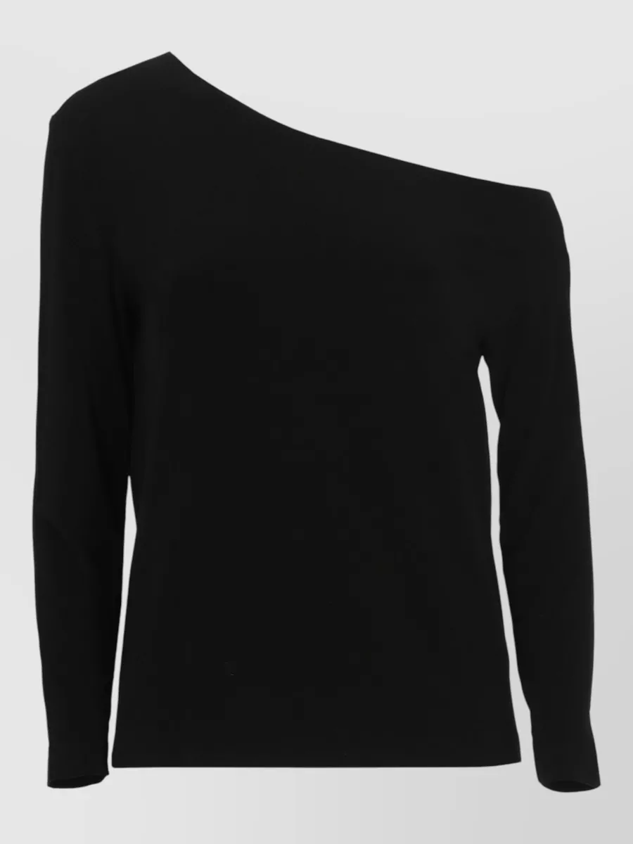 Norma Kamali Long-Sleeve Crewneck Knitted Top