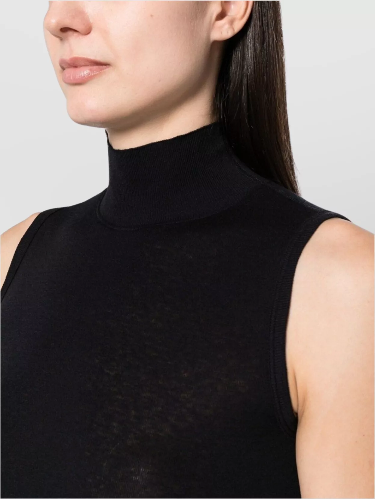 Lemaire Ribbed Polo Neck Tank Top