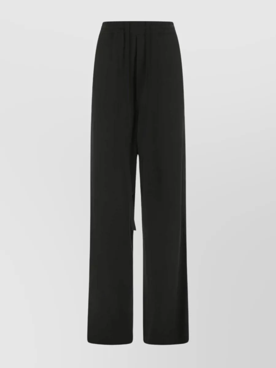 Shop Ann Demeulemeester Elegantly Flowing Wide-leg Trousers In Black