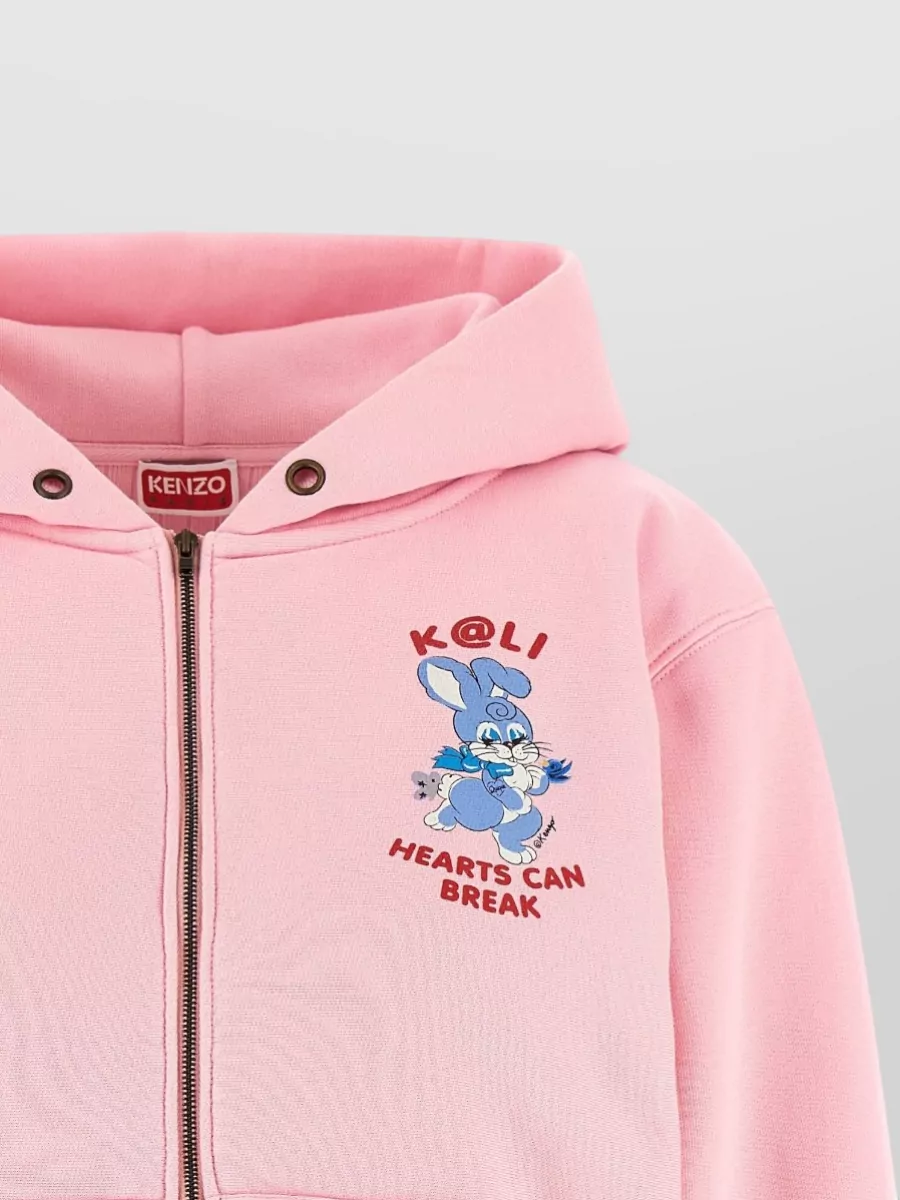 Kenzo Cotton Printed Zip-Up Hoodie