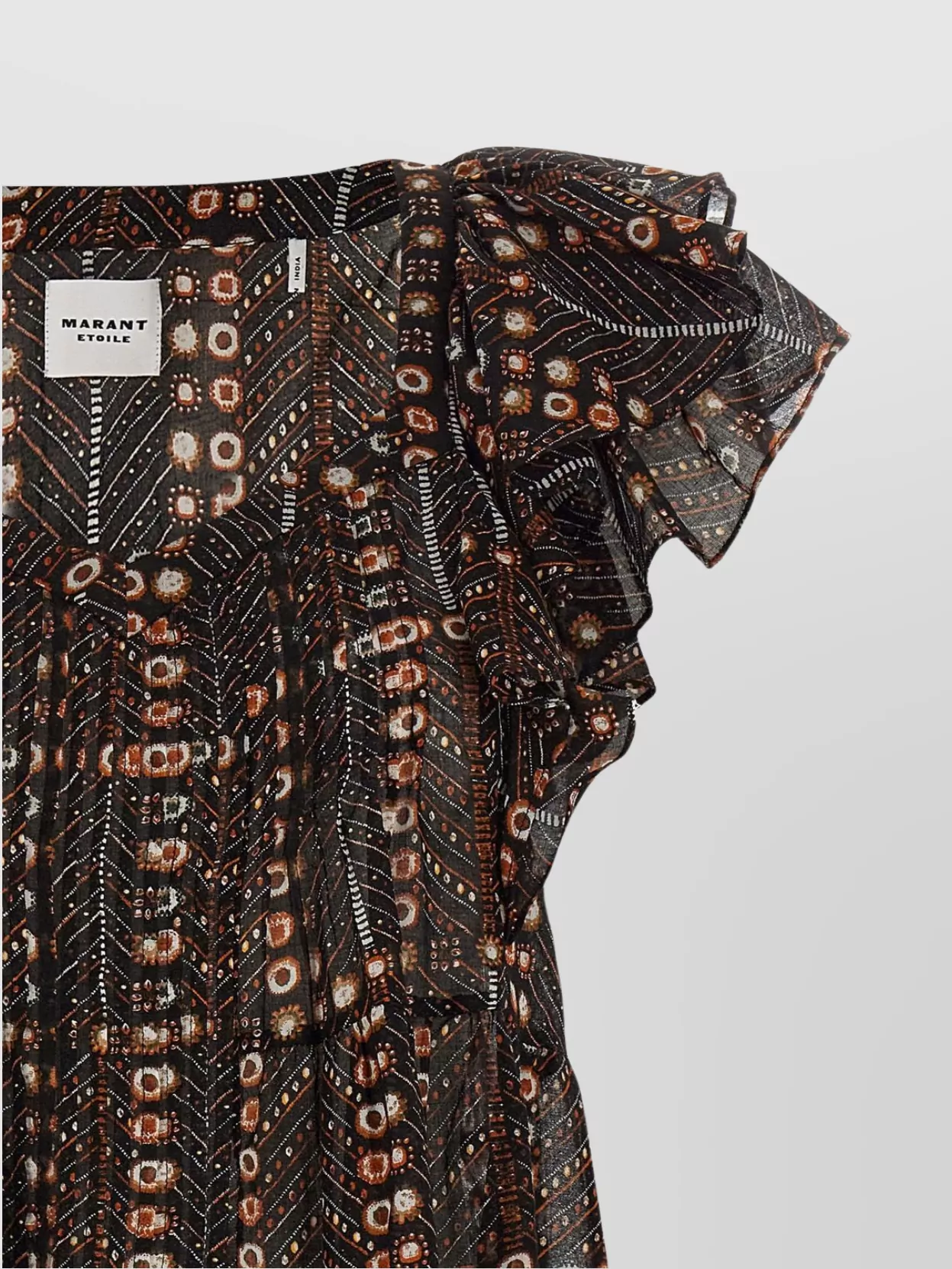 Shop Isabel Marant Étoile Sheer Fabric Ruffled Sleeves Top