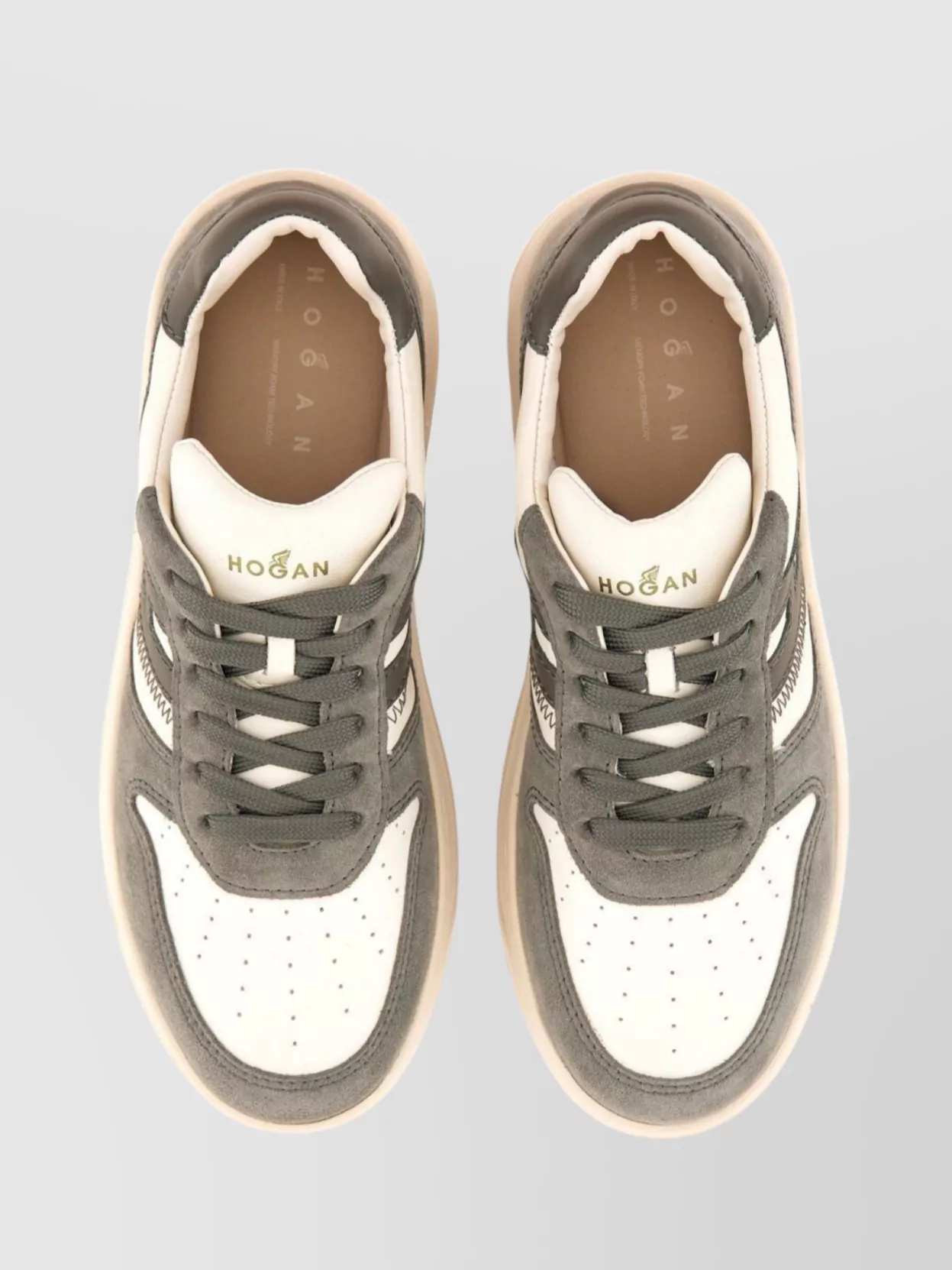 Hogan Low-Top Sneakers With Perforated Detailing And Contrast Sole