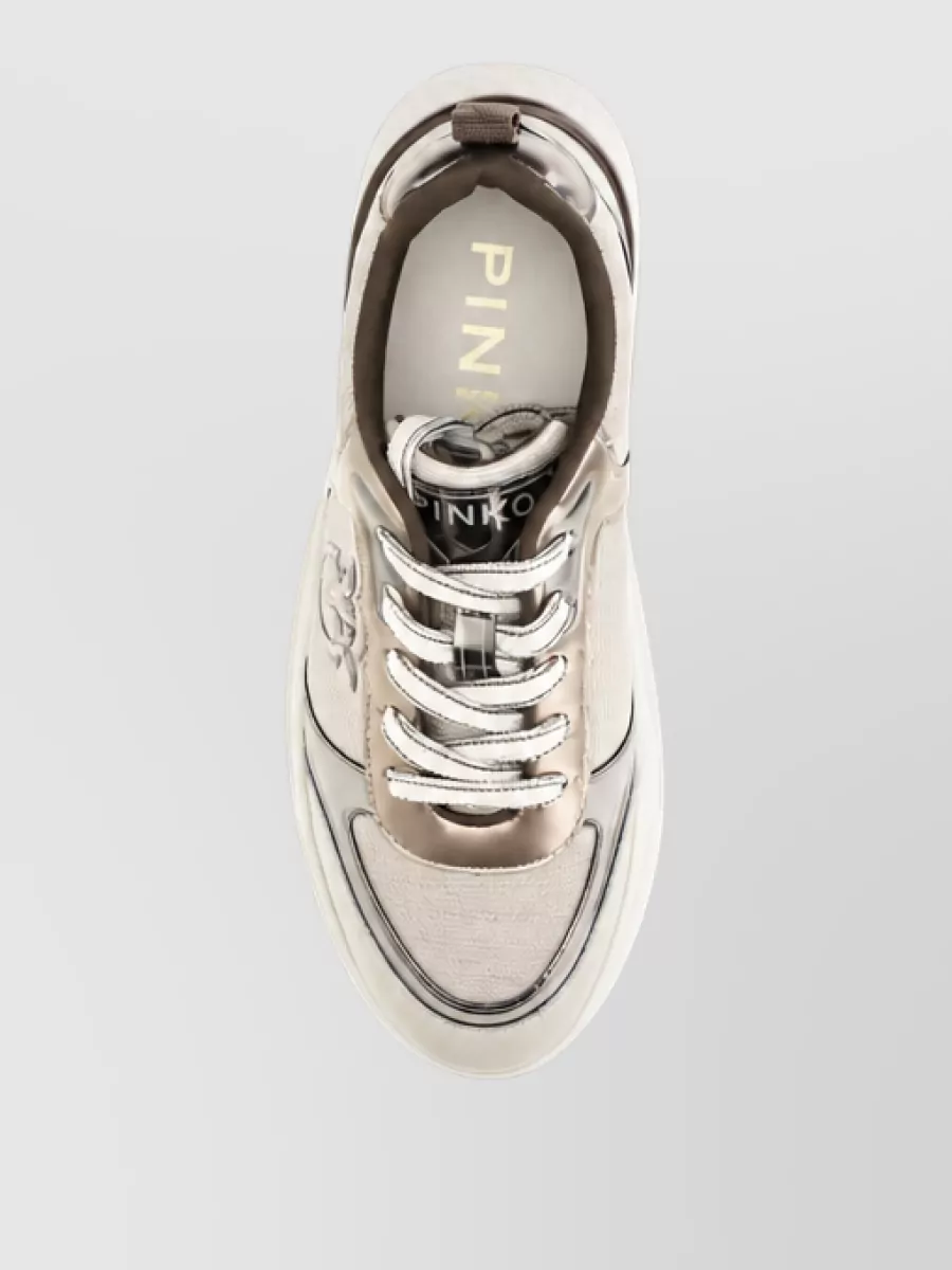 Pinko Calf Leather Chunky Low-Top Sneakers