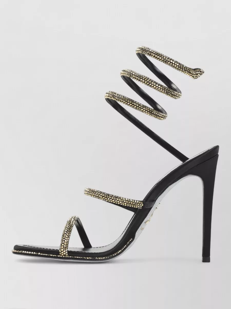 Rene Caovilla Crystal-Embellished Satin High-Heel Sandals