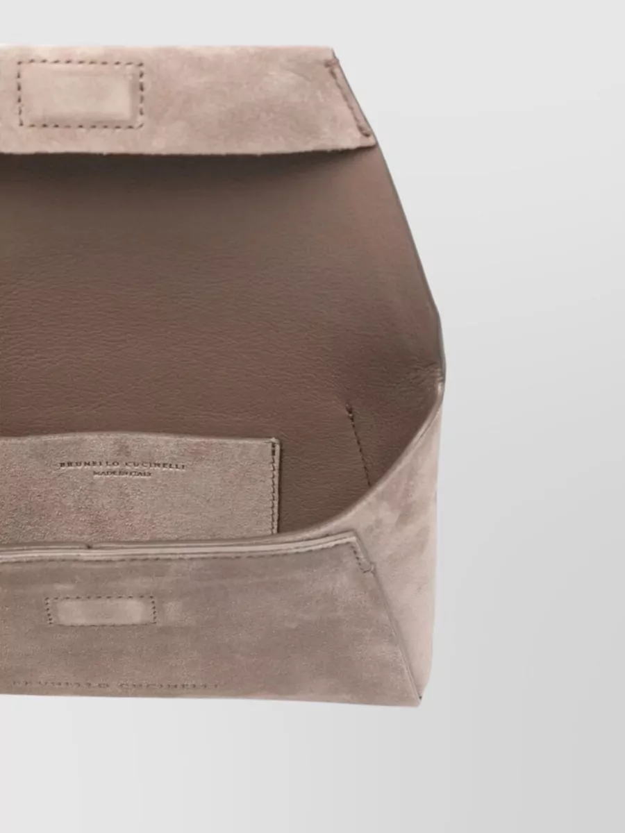 Brunello Cucinelli Leather Envelope Clutch Bag Chain Strap