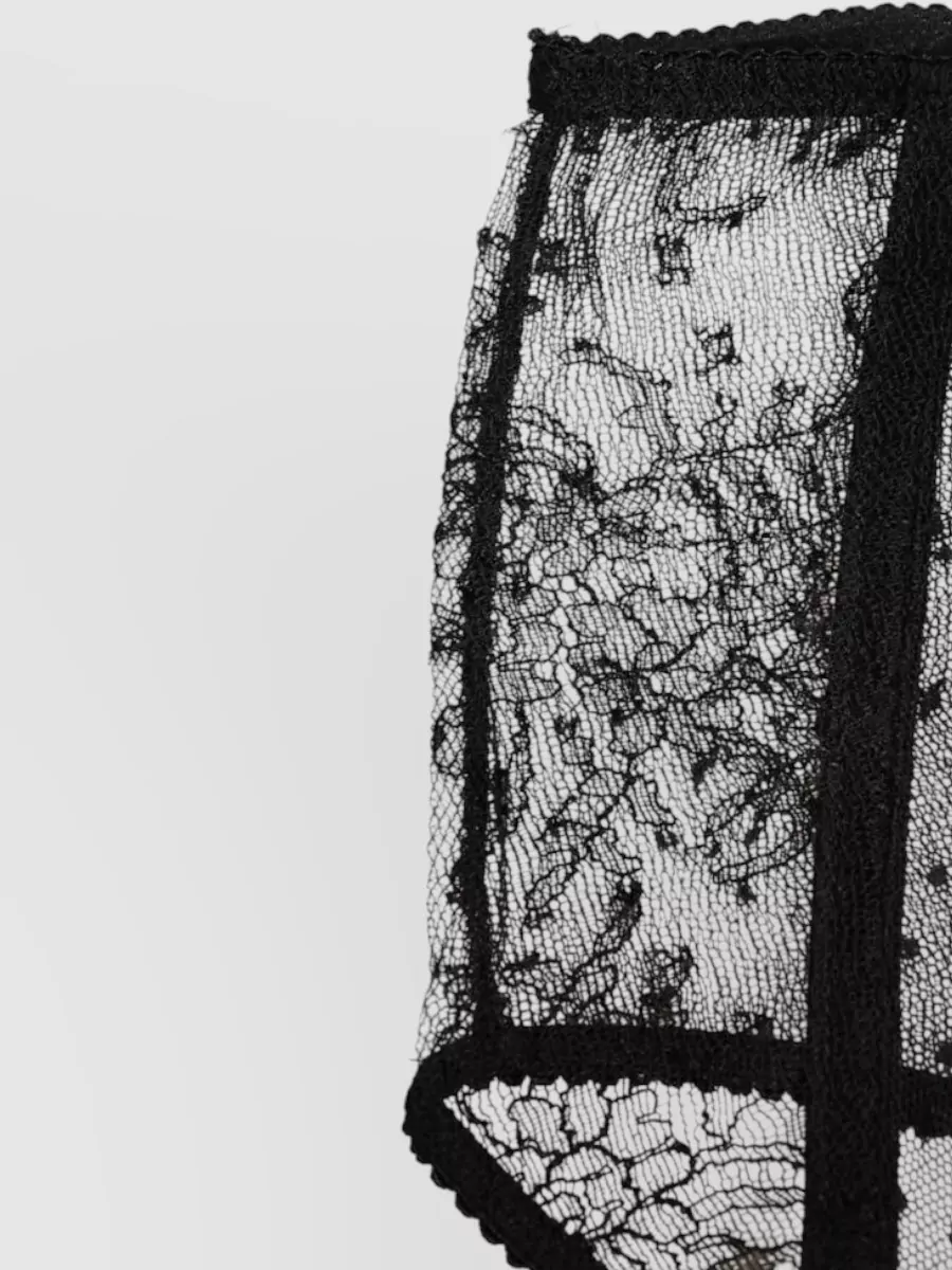 Dolce&Gabbana Sheer Polka-Dot Lace High-Waist Briefs