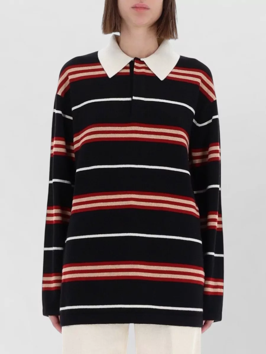 Guest In Residence Striped Cashmere Polo Shirt