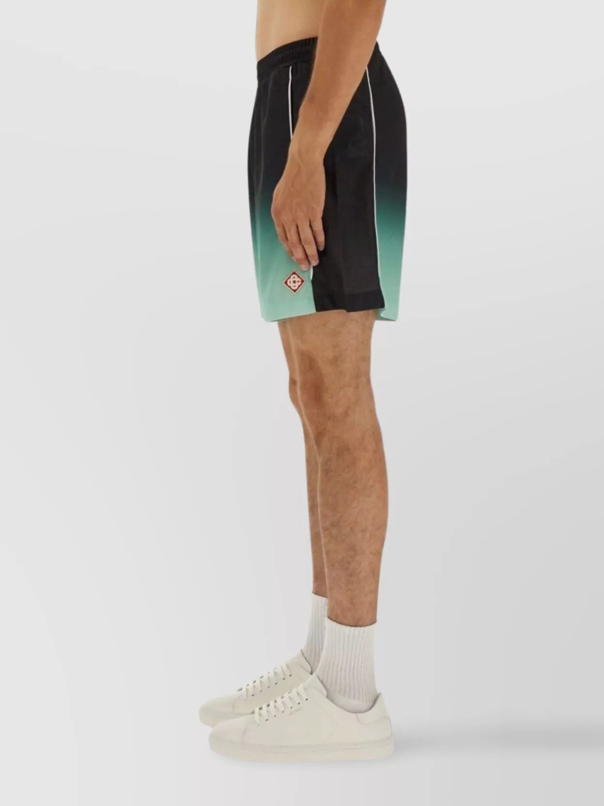 Casablanca Elastic Waistband Gradient Design Shorts In Gray