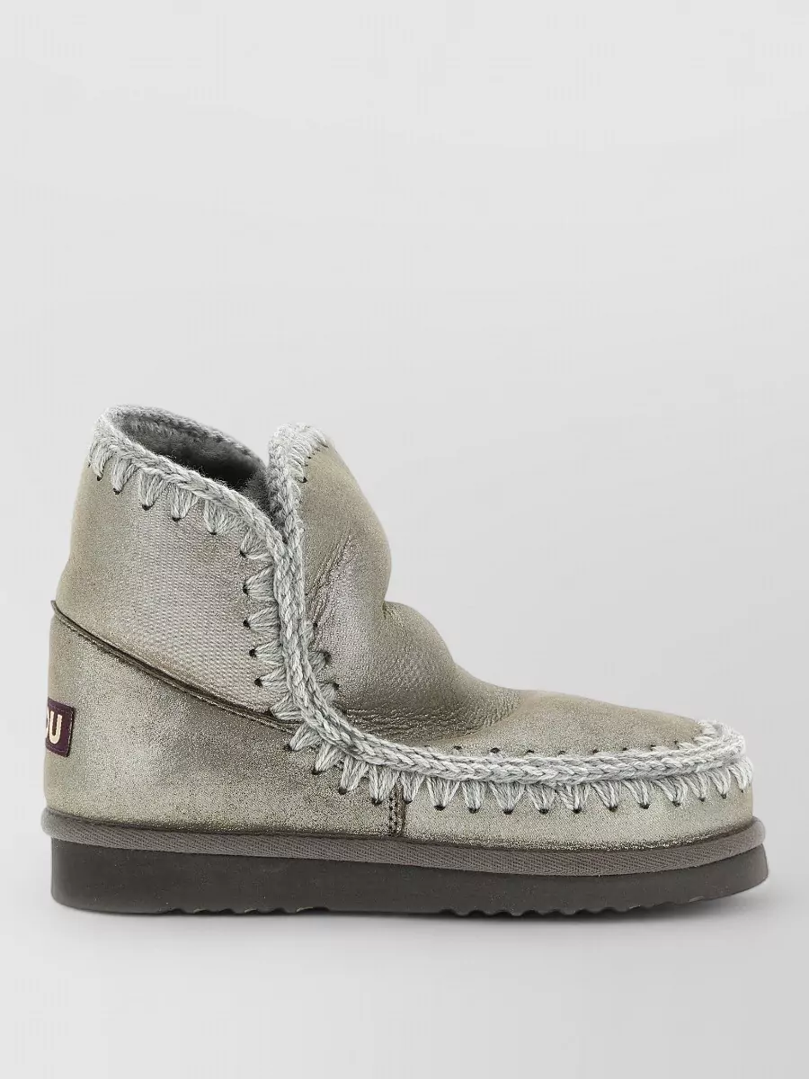 Mou sheepskin leather ankle boots