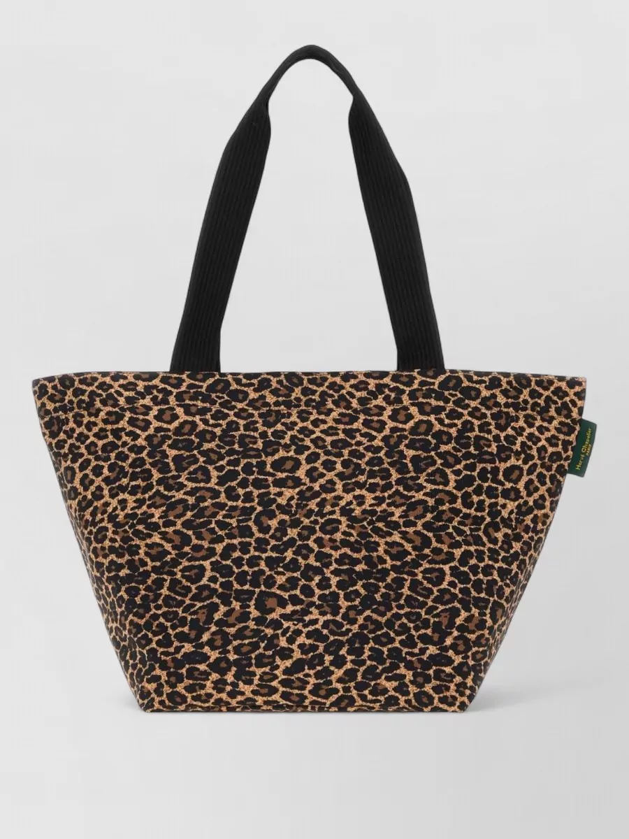 Hervé Chapelier Printed Canvas Tote Bag