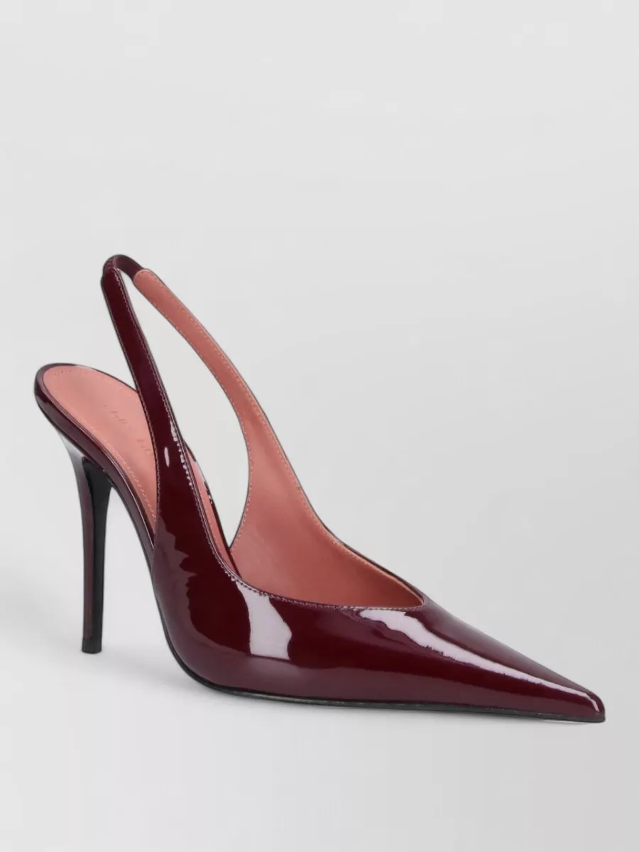 Amina Muaddi patent leather slingback pumps