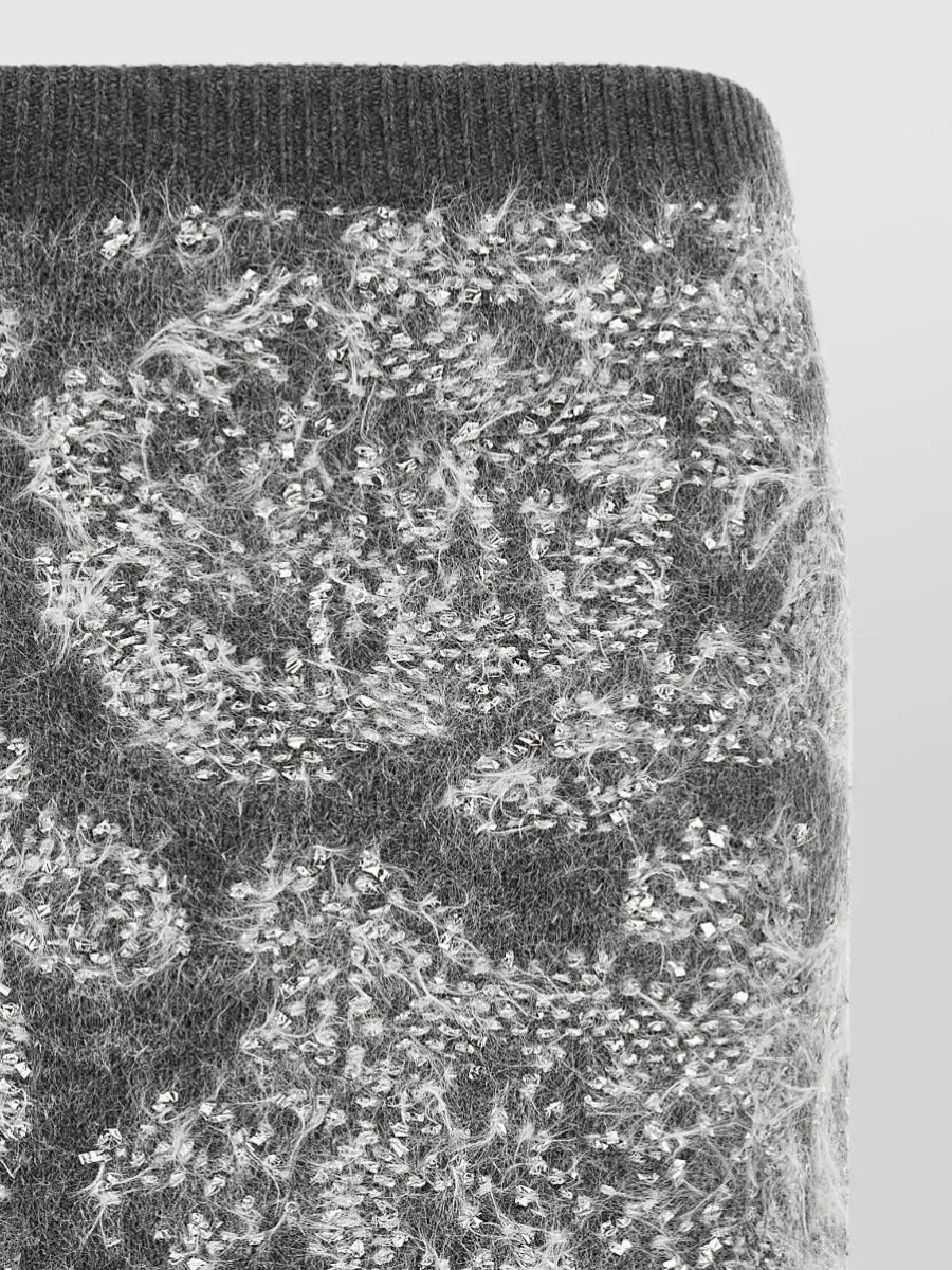 Nude Jacquard Knit Midi Skirt