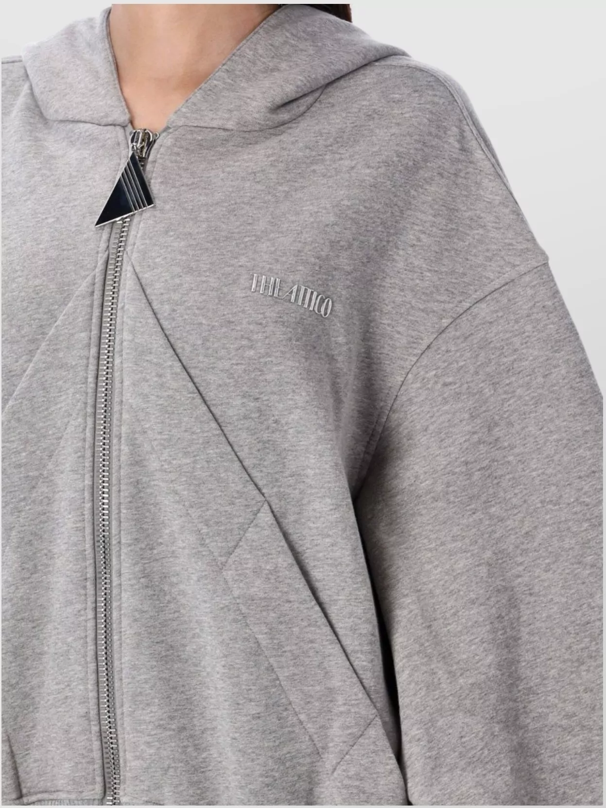 The Attico Zip-Up Hoodie Ribbed Cuffs