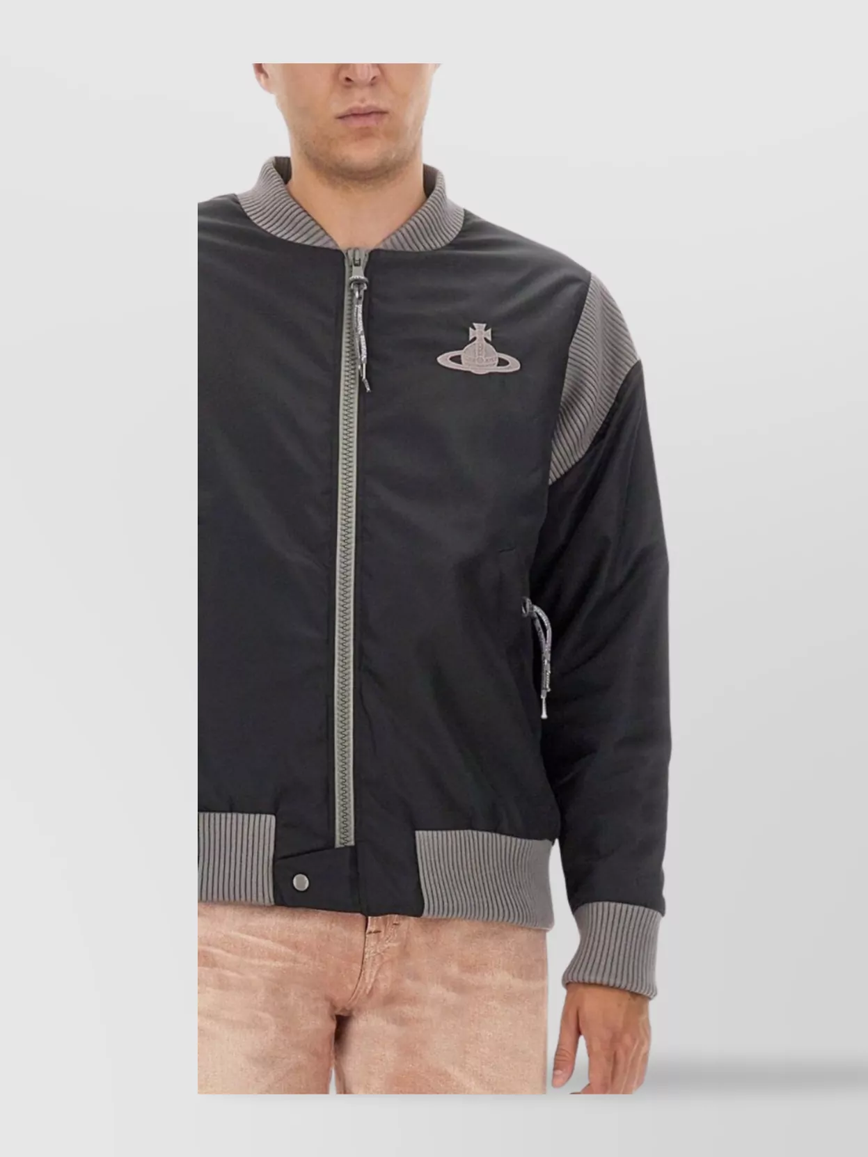 Shop Vivienne Westwood Logo Embroidered Bomber Jacket