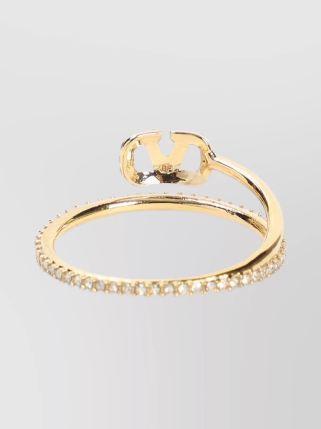 Valentino Garavani Crystal Double Band Gold-Tone Ring