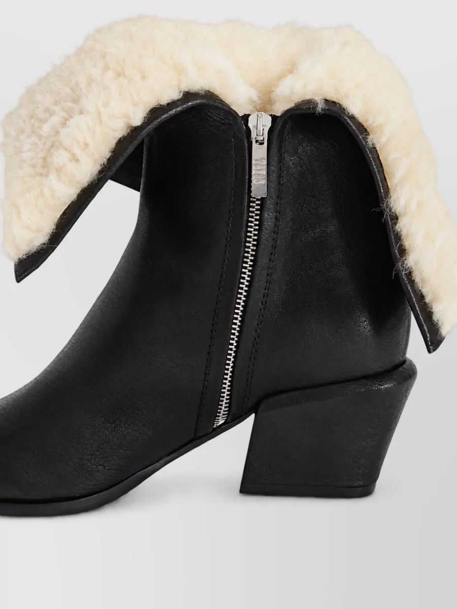 Paris Texas Shearling Trim Ankle Boots