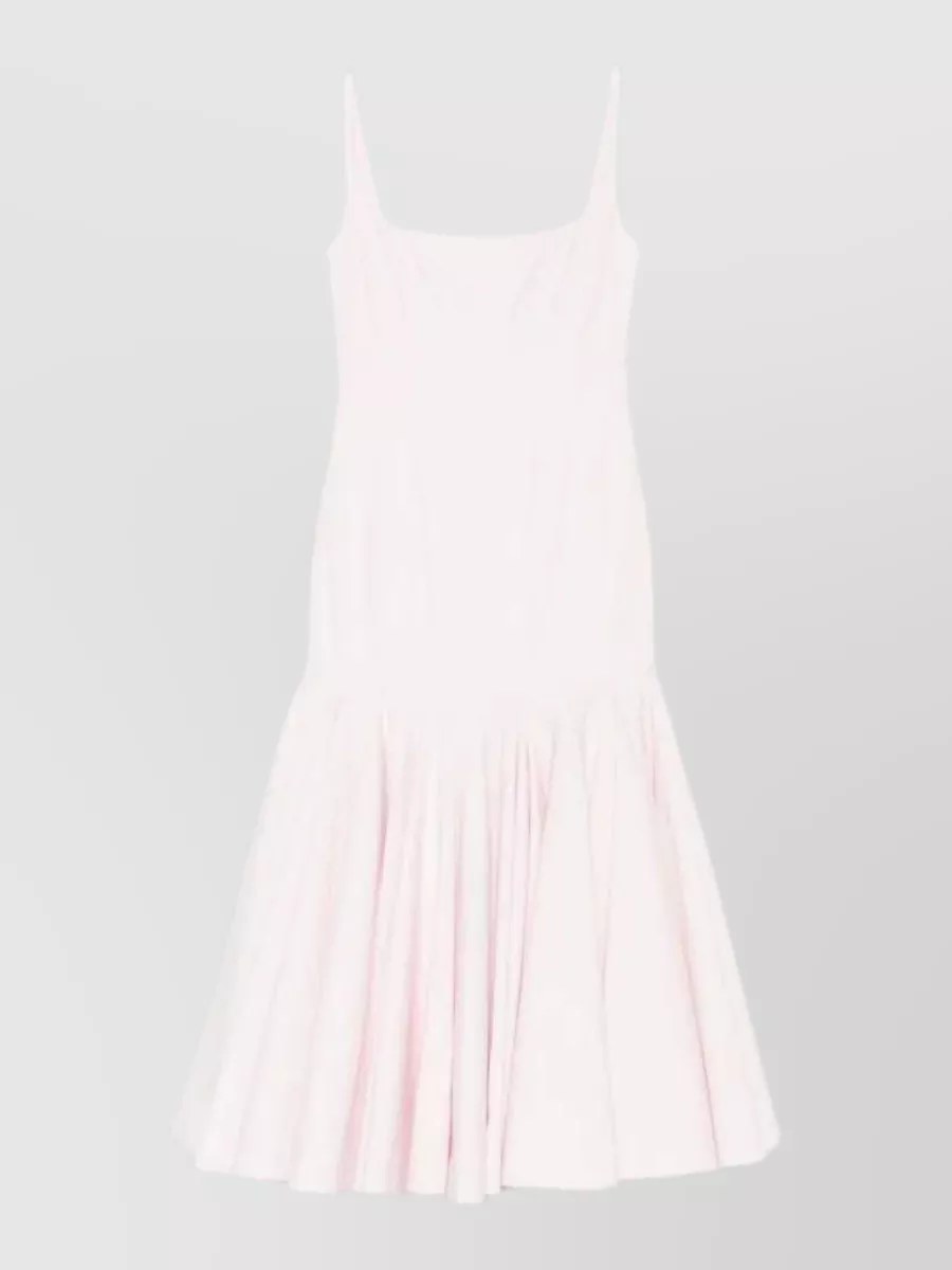 Jacquemus Square-neck sleeveless gathered a-line midi dress