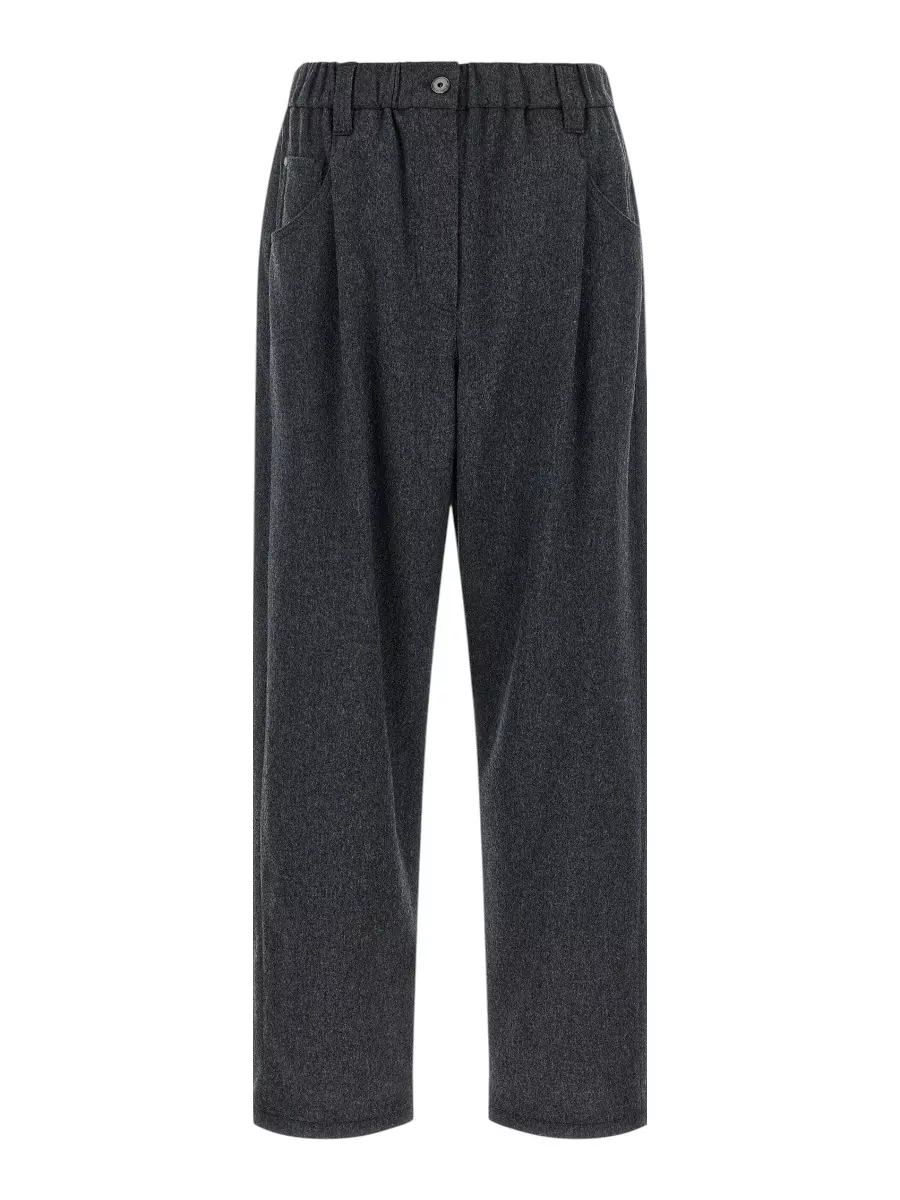 Brunello Cucinelli Wool Pleated Straight-Leg Pants