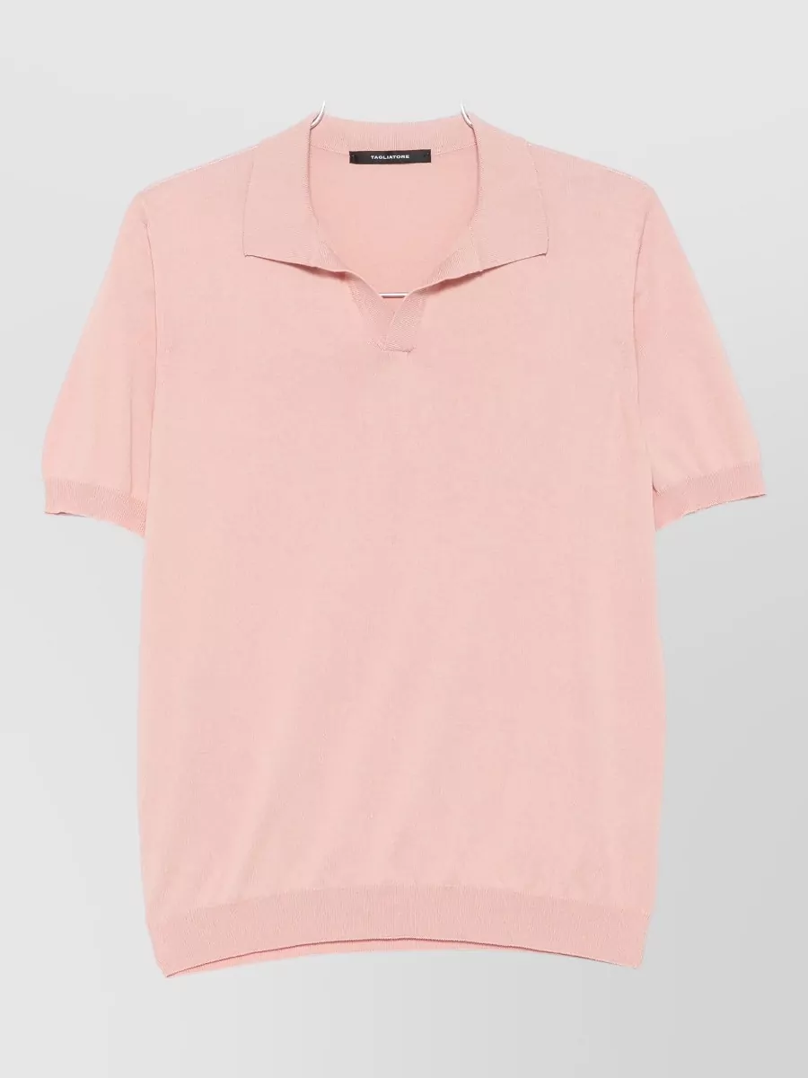 Tagliatore Cotton short-sleeve polo sweater