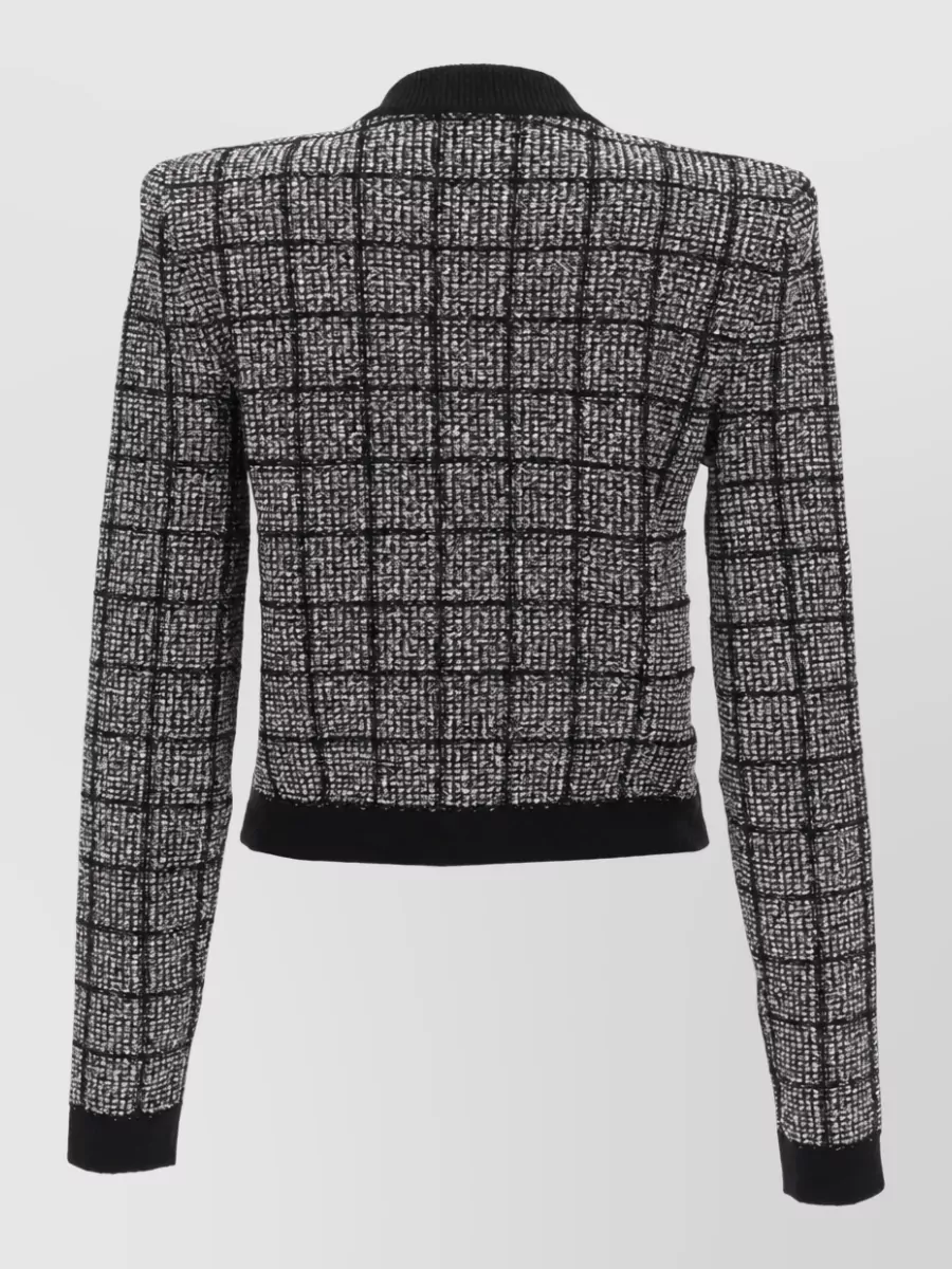 Balmain Cropped Cardigan Jewel Buttons Tailored Design