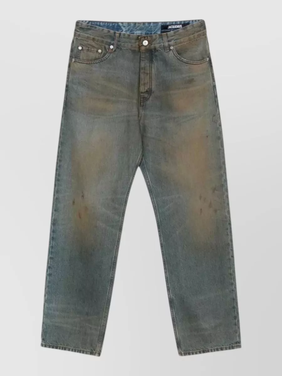Jacquemus denim distressed straight-leg jeans