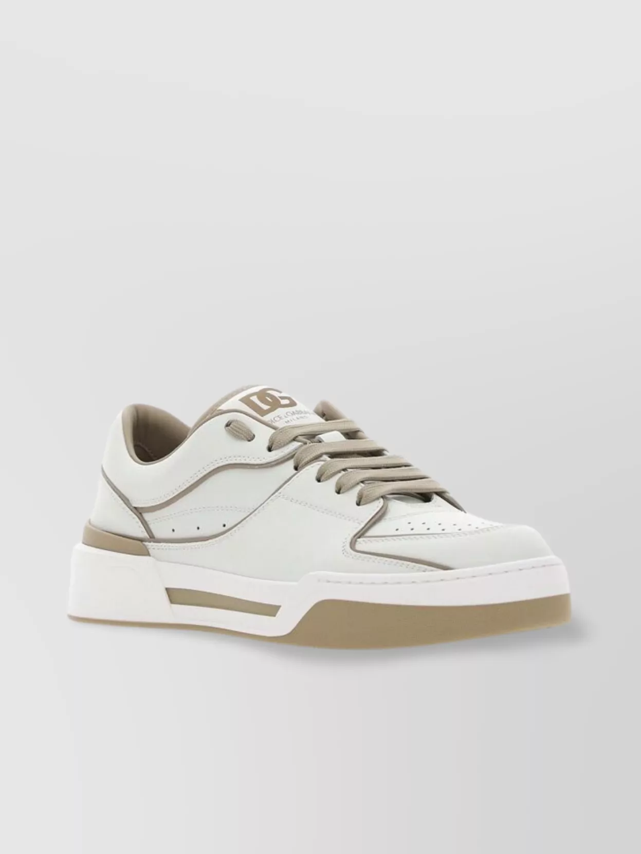 Shop Dolce & Gabbana Block Sole Low-top Sneakers With Perforated Toe