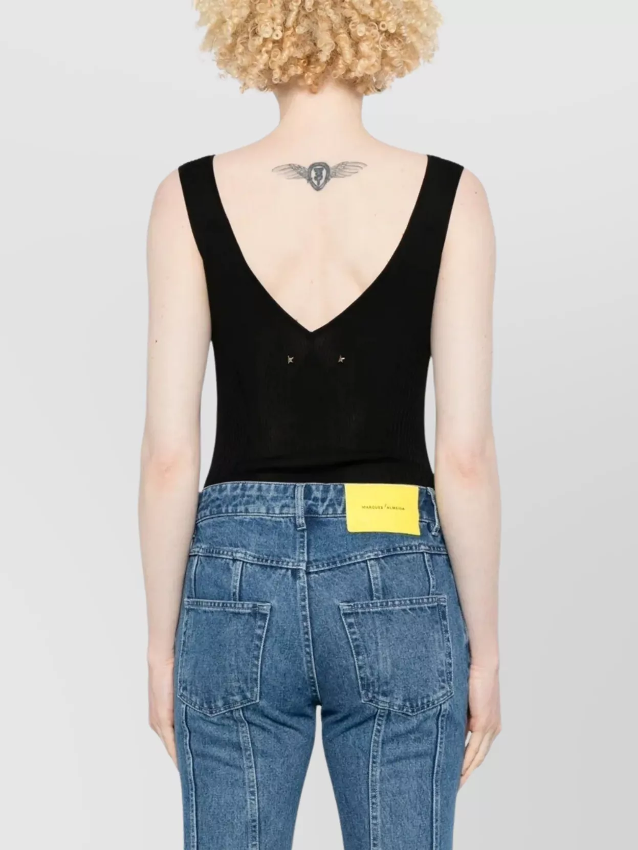 Golden Goose Deep V-Neck Bodysuit Double Star Back