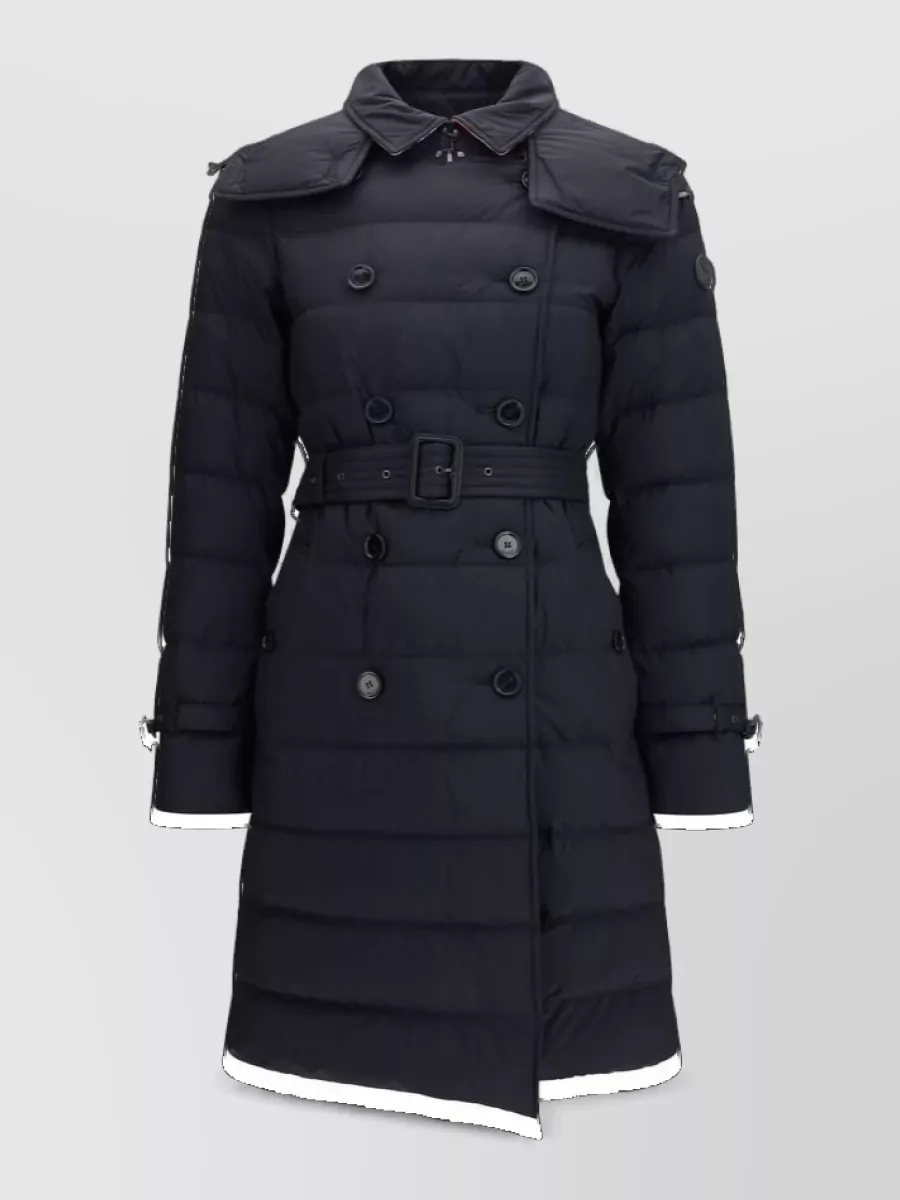Burberry down mid-length double-breasted belted coat