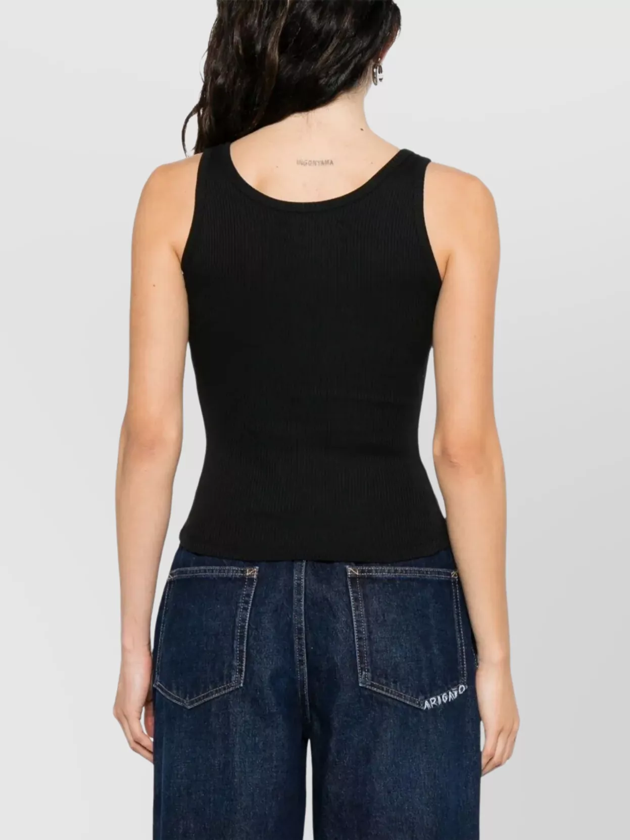 Amiri Logo Embroidered Ribbed Tank Top