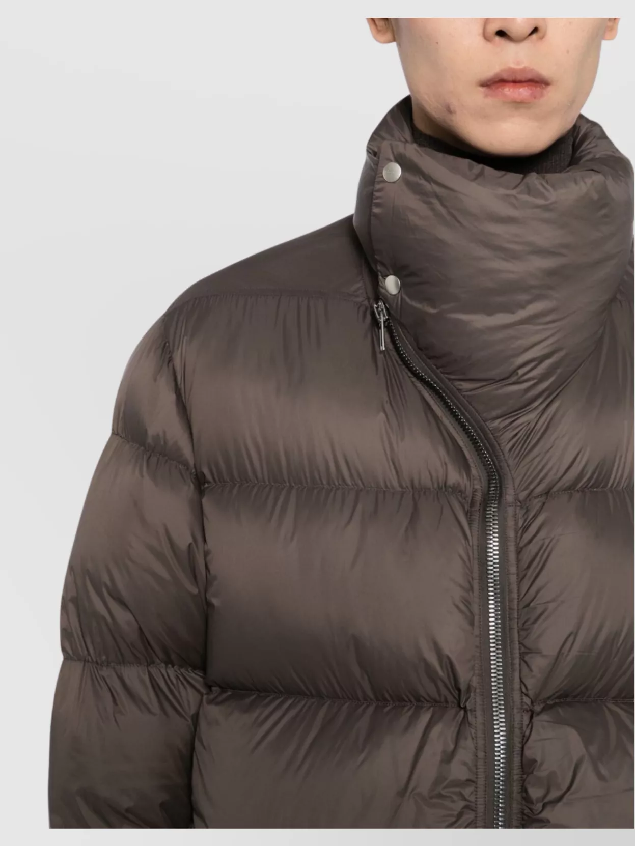 Rick Owens High Neck Puffer Jacket Pockets