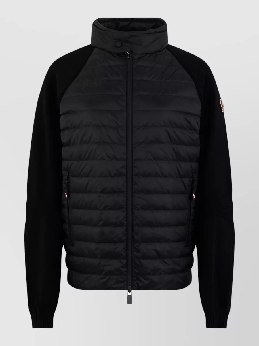 Moncler Grenoble Quilted knit-sleeve down puffer jacket
