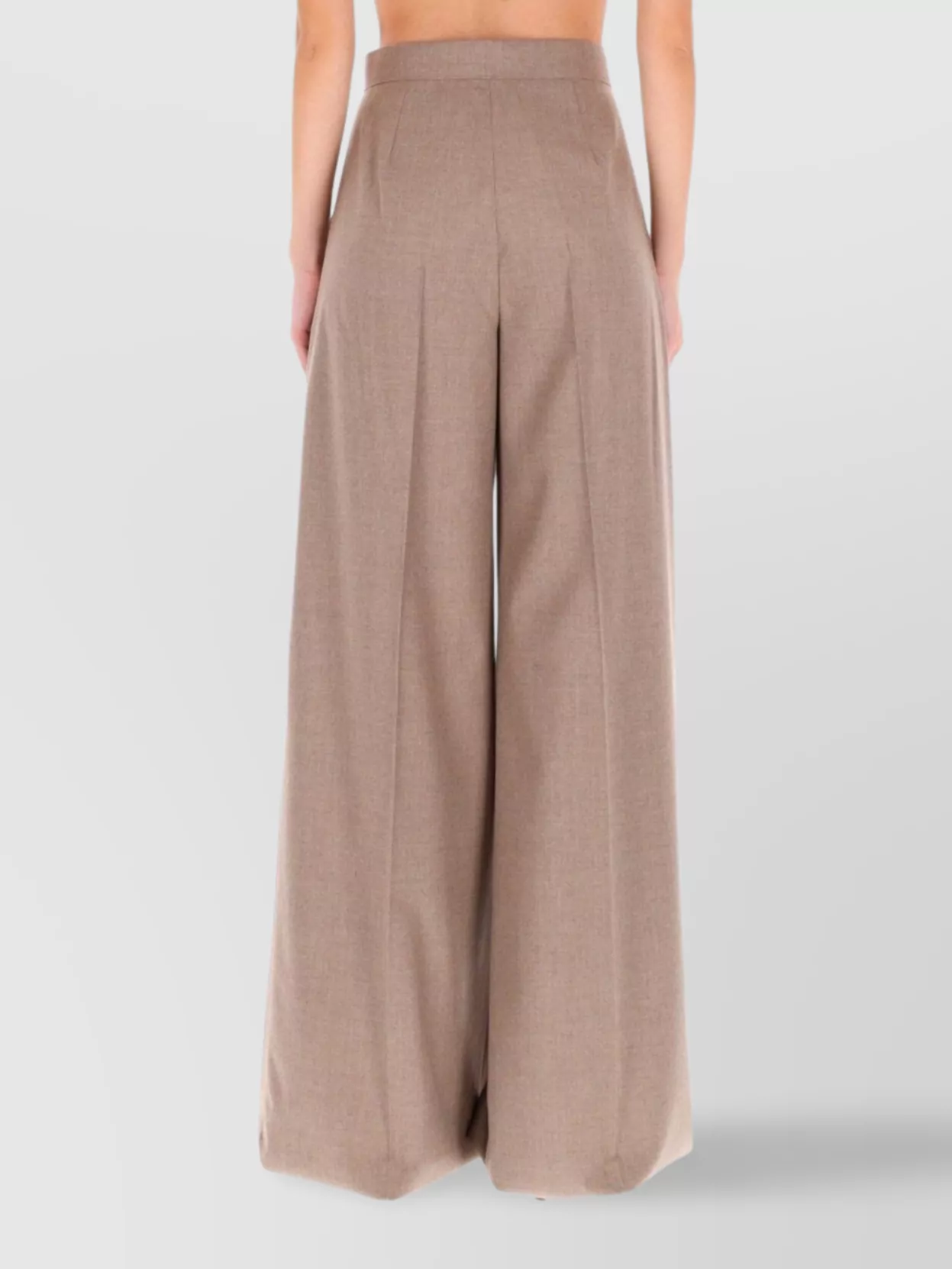 Max Mara High Waist Wide Leg Trousers Zulia In Gold
