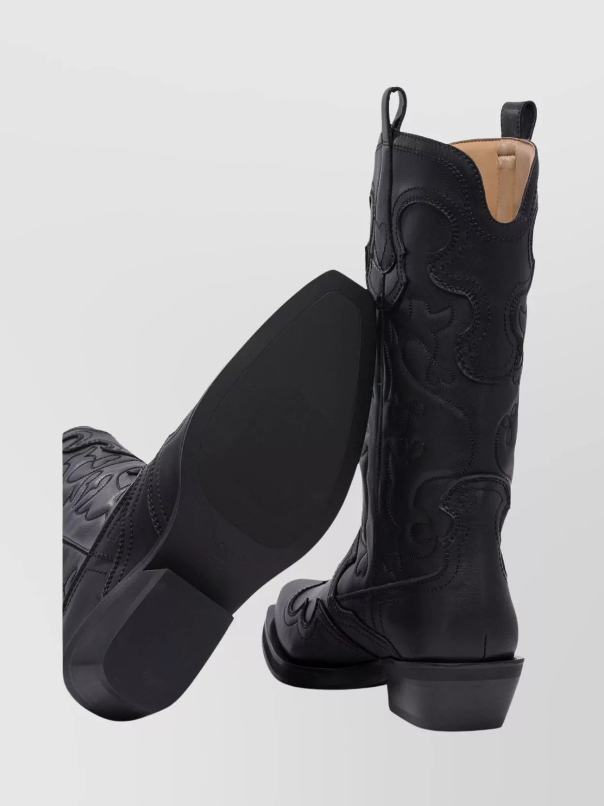 Ganni Embroidered Western Boots Women