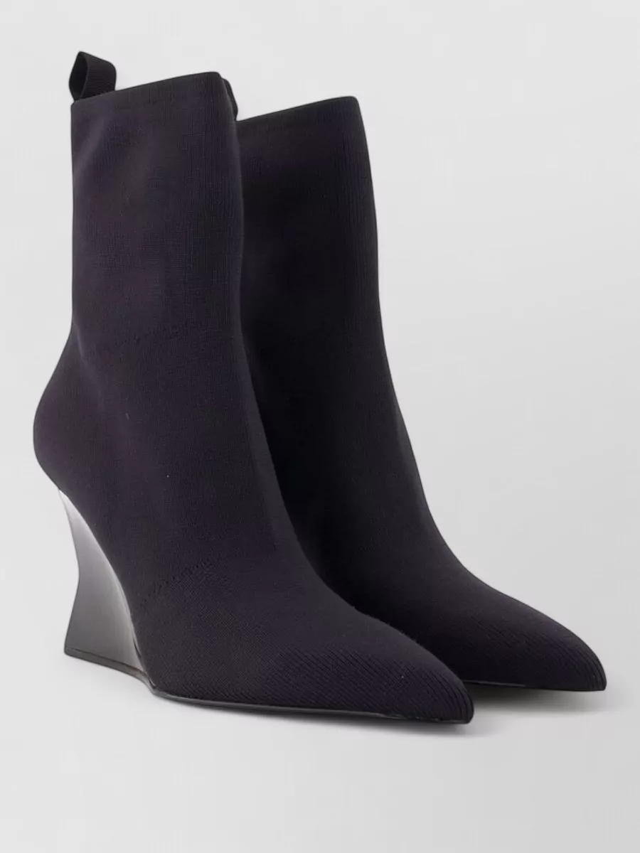 Balmain cotton wedge ankle boots