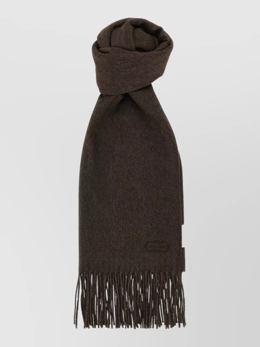Agnona silk cashmere fringed scarf