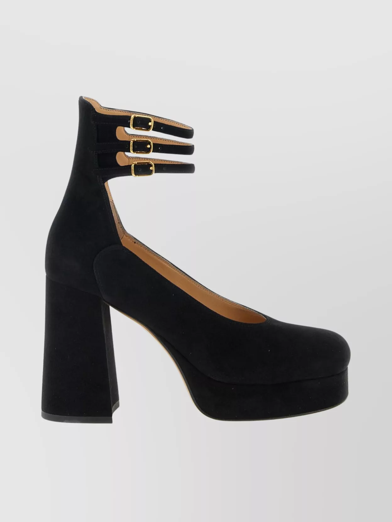 Chloé Block Heel Platform Round Toe Pumps